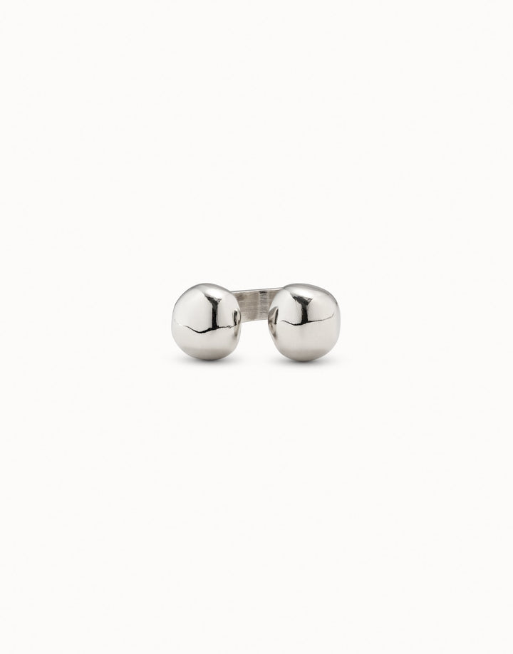 UNOde50 Open ring with two beads - Sterling Silver
