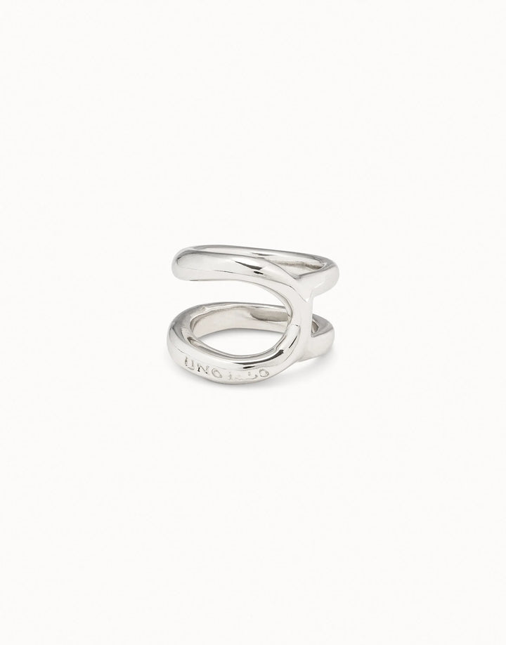 Unode50 Double curved ring - Silver