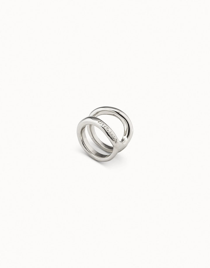 Unode50 Double curved ring - Silver