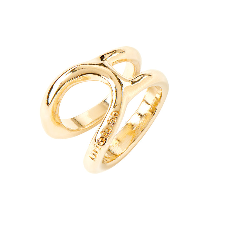 UNOde50 Double curved ring - Gold