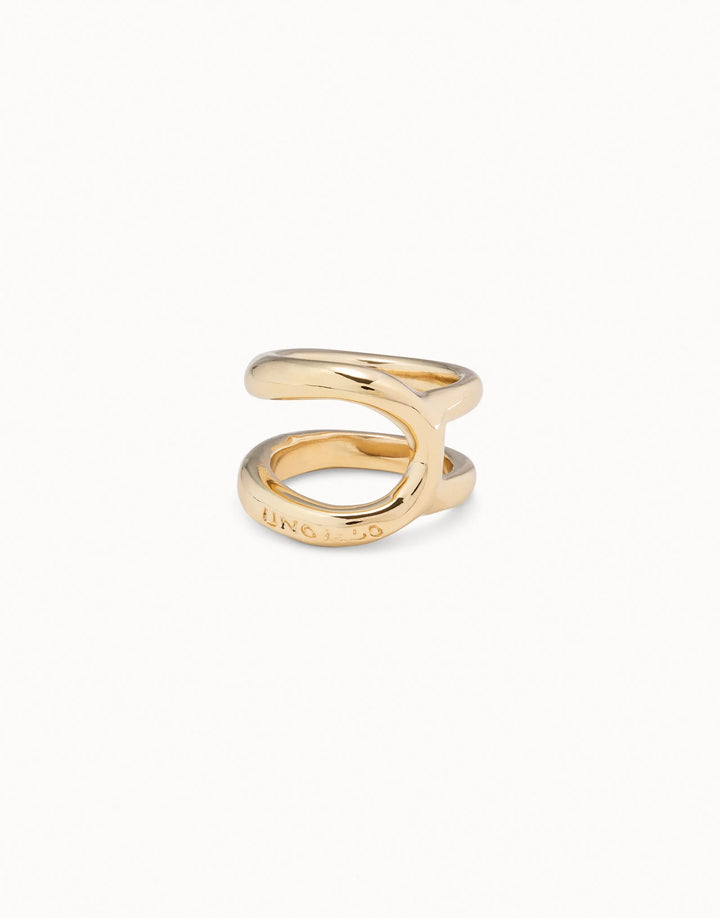 UNOde50 Double curved ring - Gold