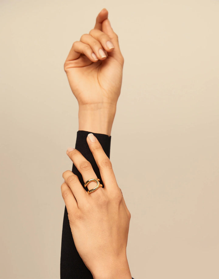 UNOde50 Double curved ring - Gold