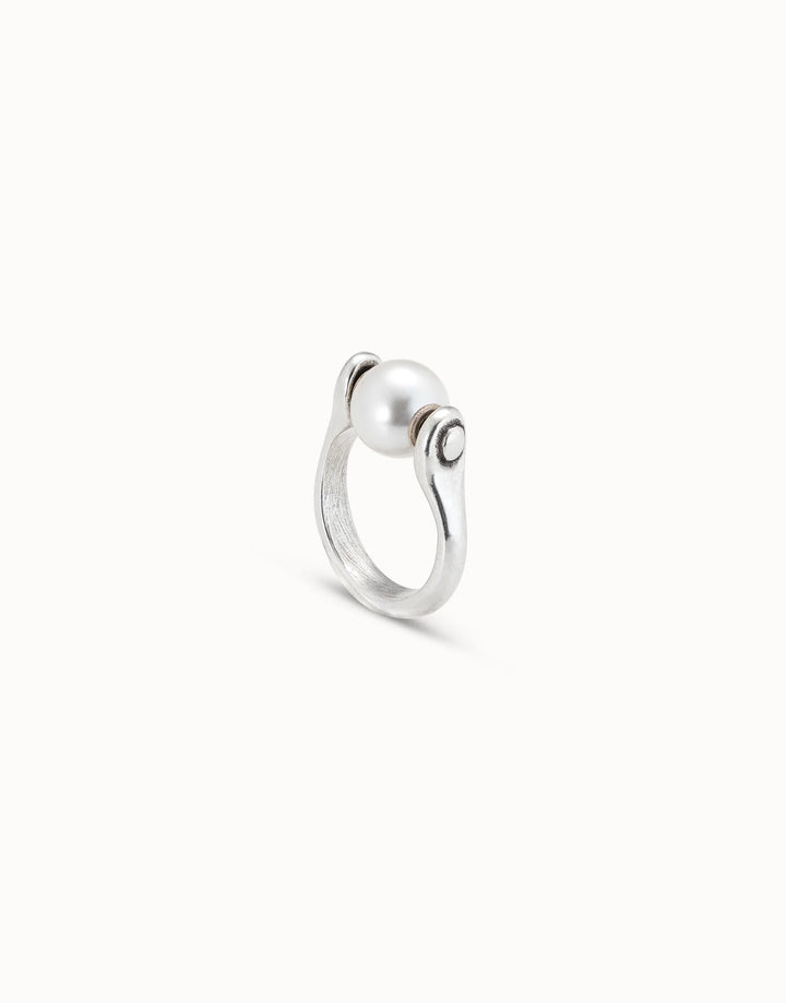 UNOde50 Ring with small pearl - Silver