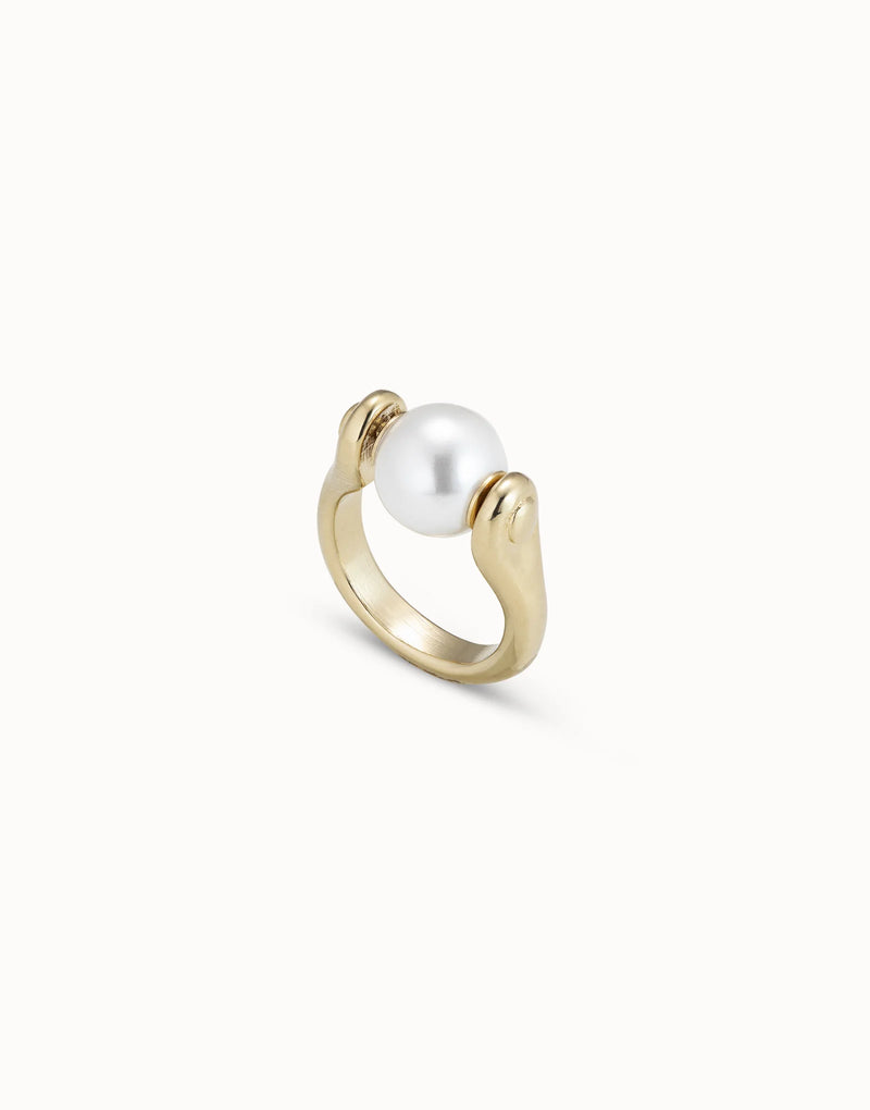 UNOde50 Ring with small pearl - Gold