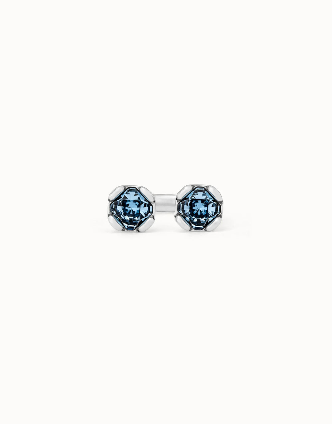 UNOde50 Silver Ring with Two Blue Crystals