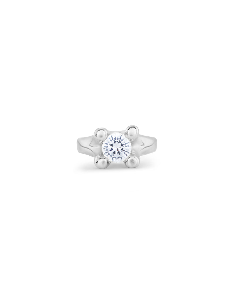 UNOde50 Ring with white cubic zirconia - Sterling Silver