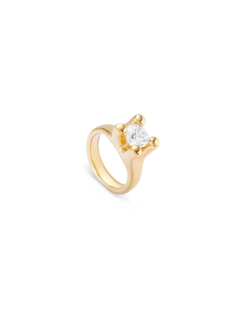 UNOde50 Ring with white cubic zirconia - Gold