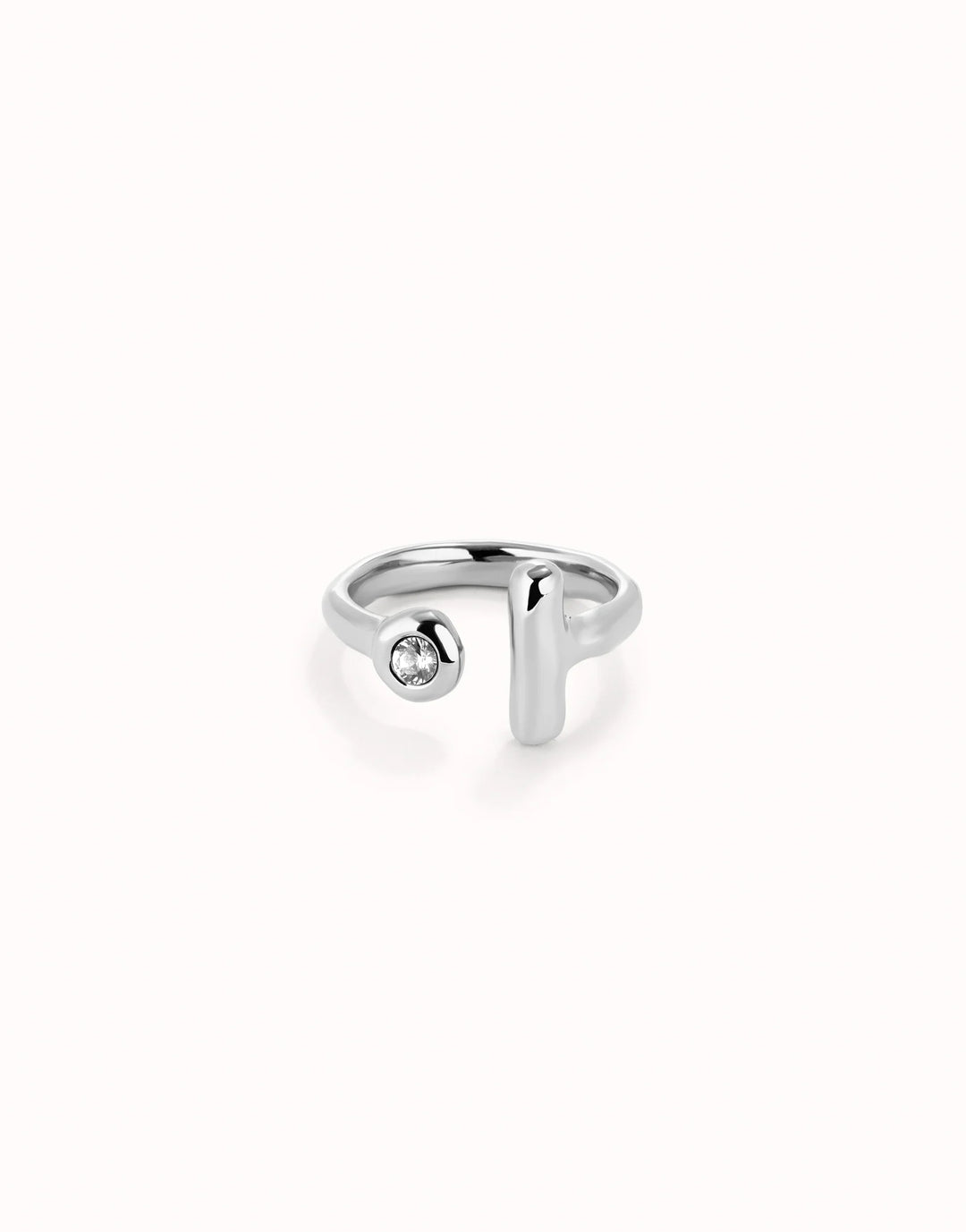UNOde50 Open ring with white topaz