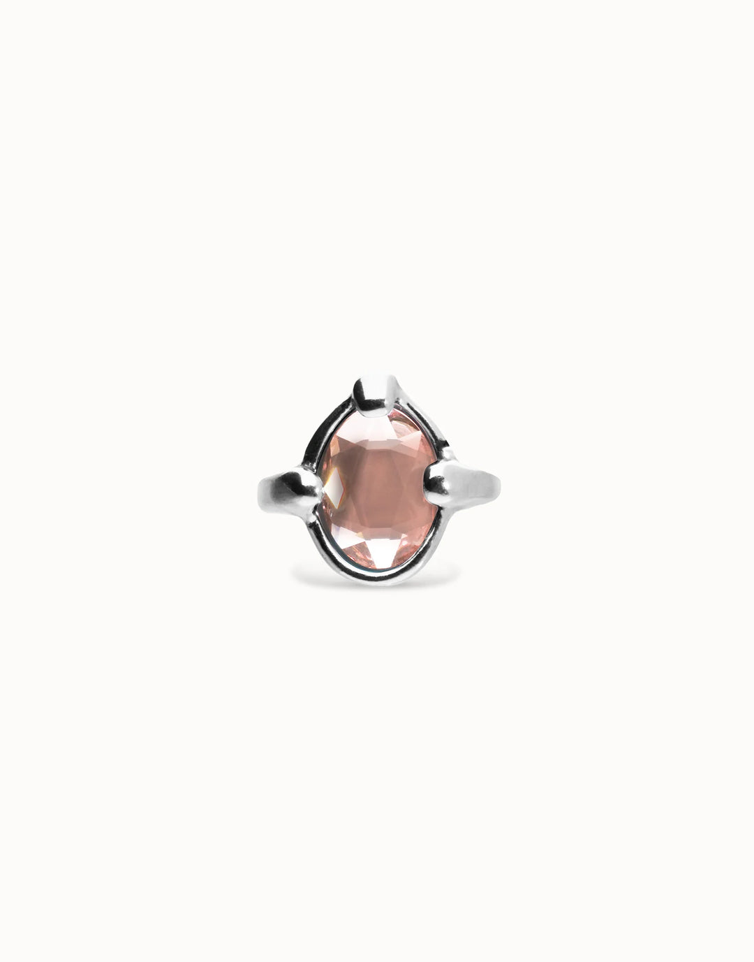 UNOde50 Ring with pink oval faceted crystal