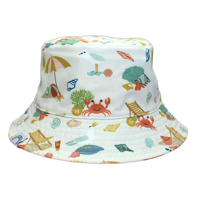 Emerson & Friends Beach Day and Coral Stripes Reversible Bucket Hat