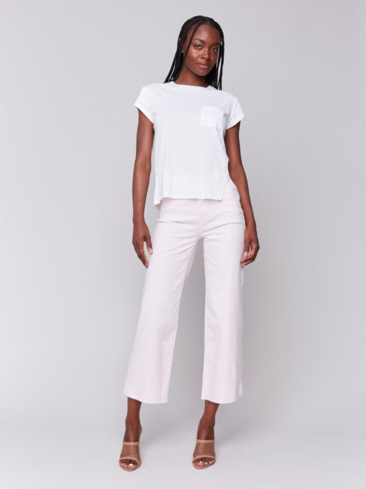 Charlie B Cap Sleeve Crew Neck - White