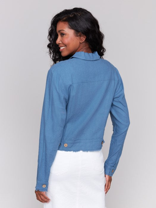 Charlie B Linen Blend Jacket - Denim