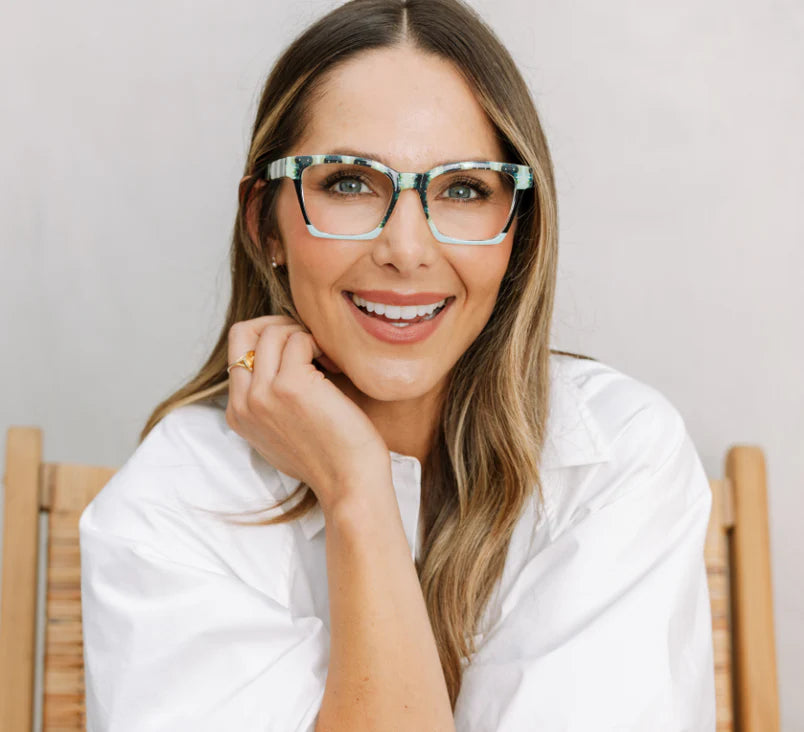 Peepers Readers Laura Park Design Birdie Orchid Blossom Navy Colorblock