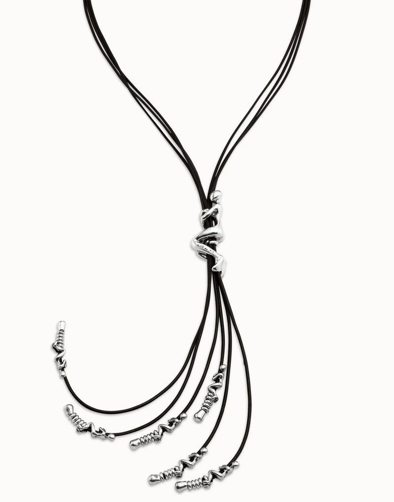 UNOde50 leather necklace - Sterling Silver