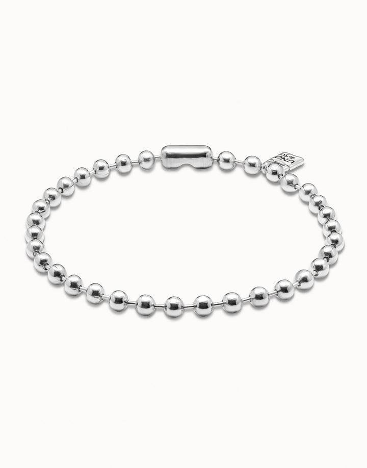 UNOde50 Short beaded necklace with padlock - Sterling Silver