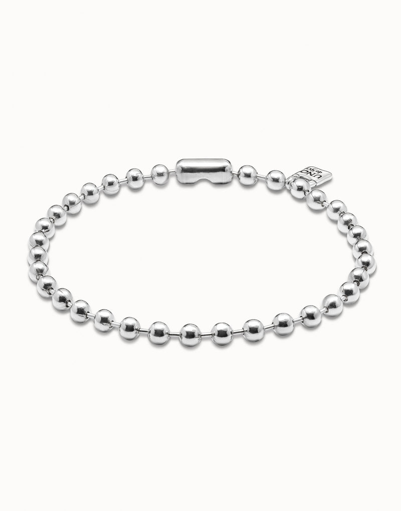 UNOde50 Short beaded necklace with padlock - Sterling Silver