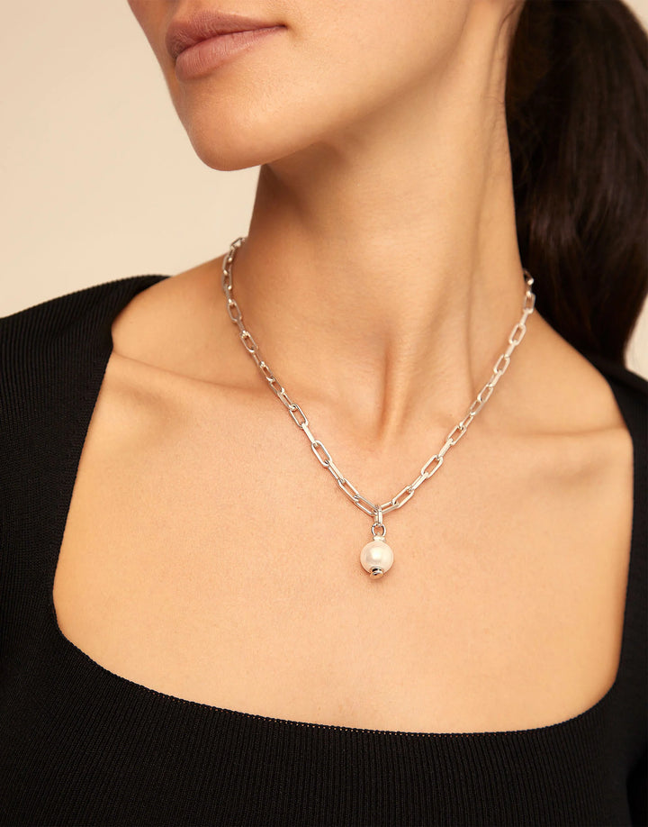 UNOde50 Short link chain charm necklace - Sterling SIlver