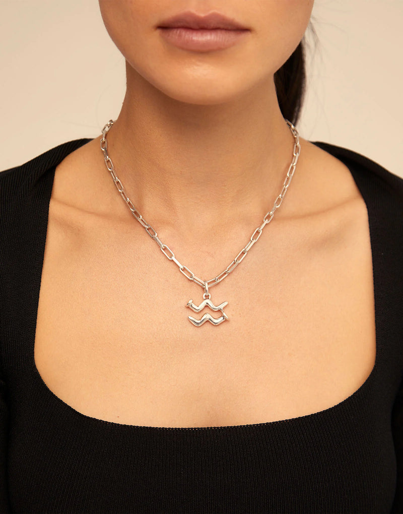 UNOde50 Short link chain charm necklace - Sterling SIlver