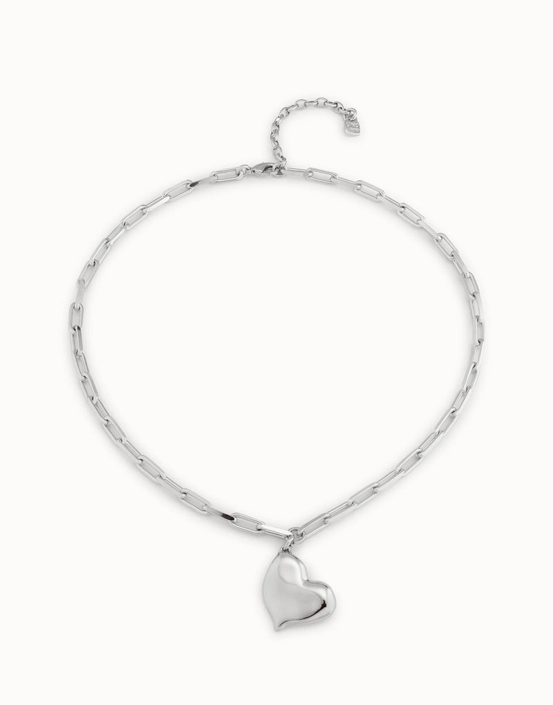 UNOde50 Link chain necklace with heart - Sterling Silver