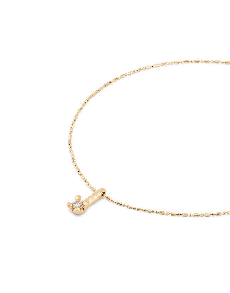 UNOde50 Short chain necklace with white cubic zirconia - Gold