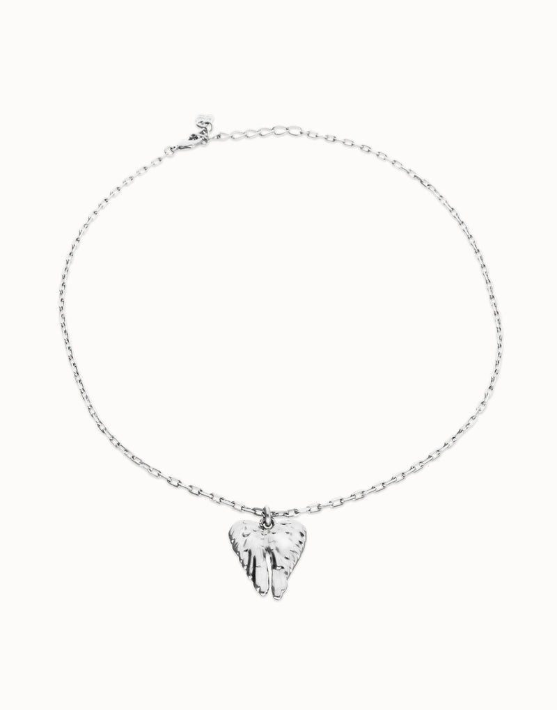 UNOde50 Short necklace with wing detail - Sterling Silver