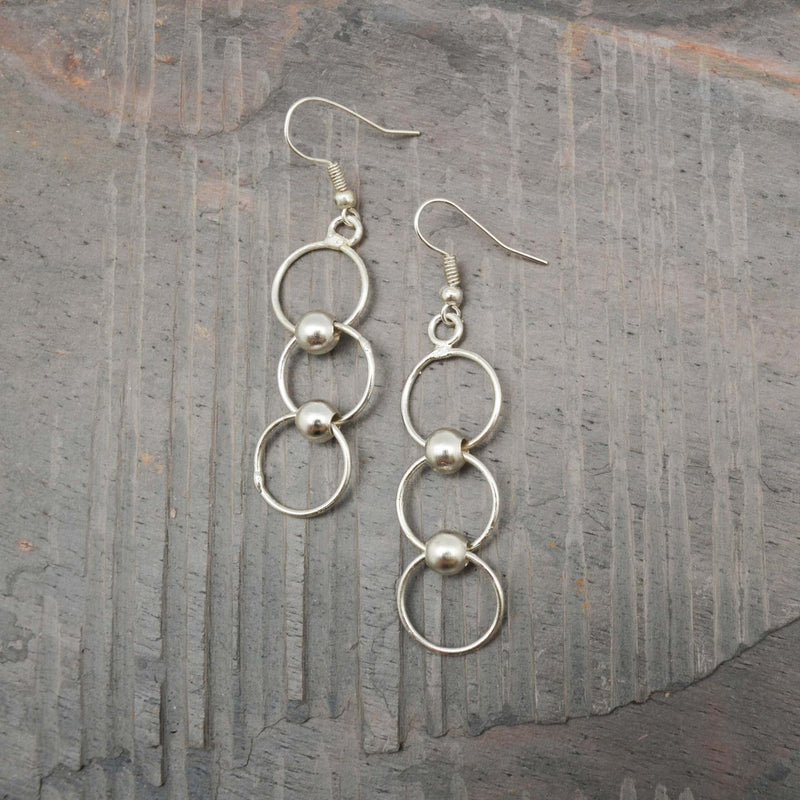 Anju Triple Circle Silver Earrings