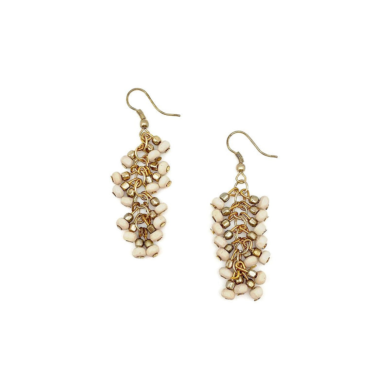 Anju Sachi Chromatic Hue Earrings - Natural Beads Cluster