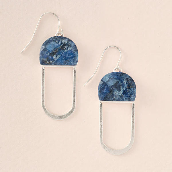 Scout - Modern Stone Chandelier Earring - Lapis/Silver