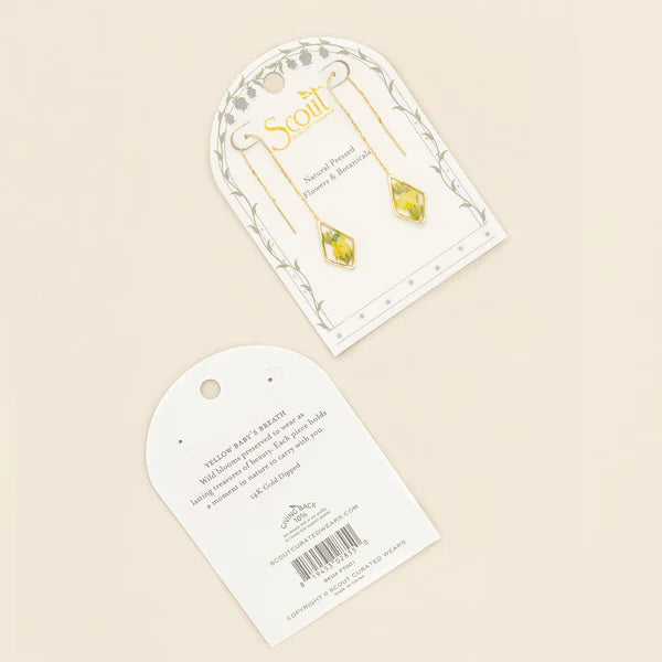 Scout Pressed Flower Thread Earring - Yellow Baby&