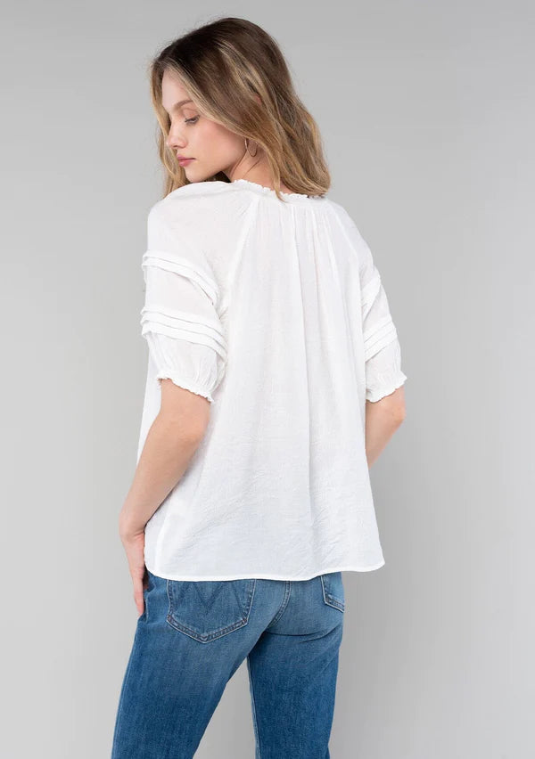 Astor Puff Sleeve Top - White
