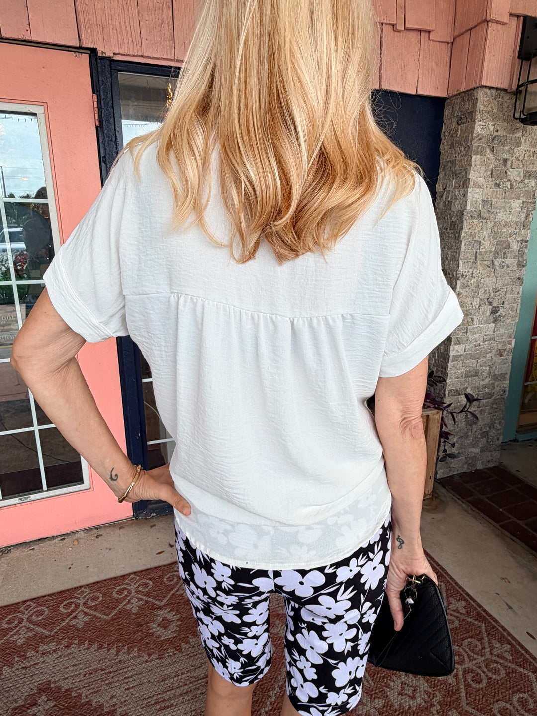 Tribal Airflow Relaxed Dolman Button-Down Shirt Ocean Pearl