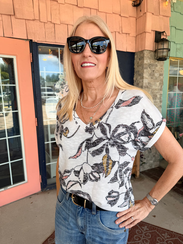 Tribal Cap Sleeve Wear Two Ways Top Coco Milk