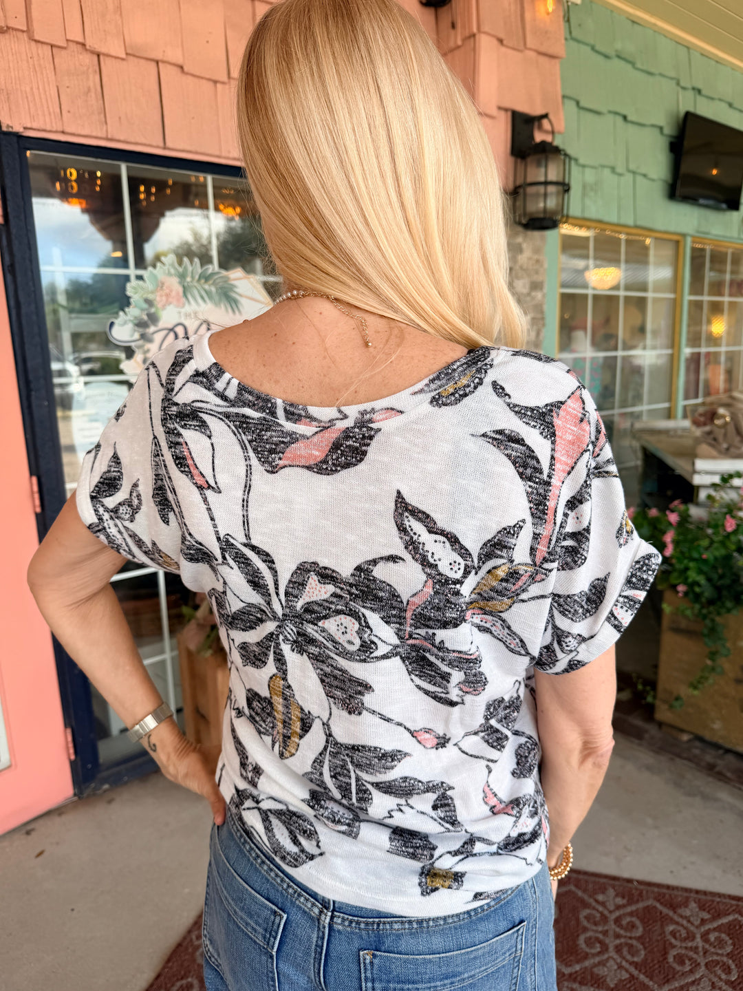 Tribal Cap Sleeve Wear Two Ways Top Coco Milk