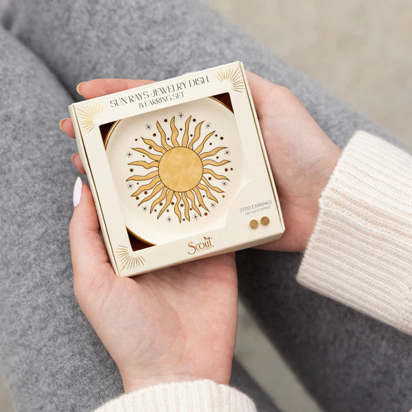 Scout Jewelry Dish & Stud Earring Sun Rays/Cream
