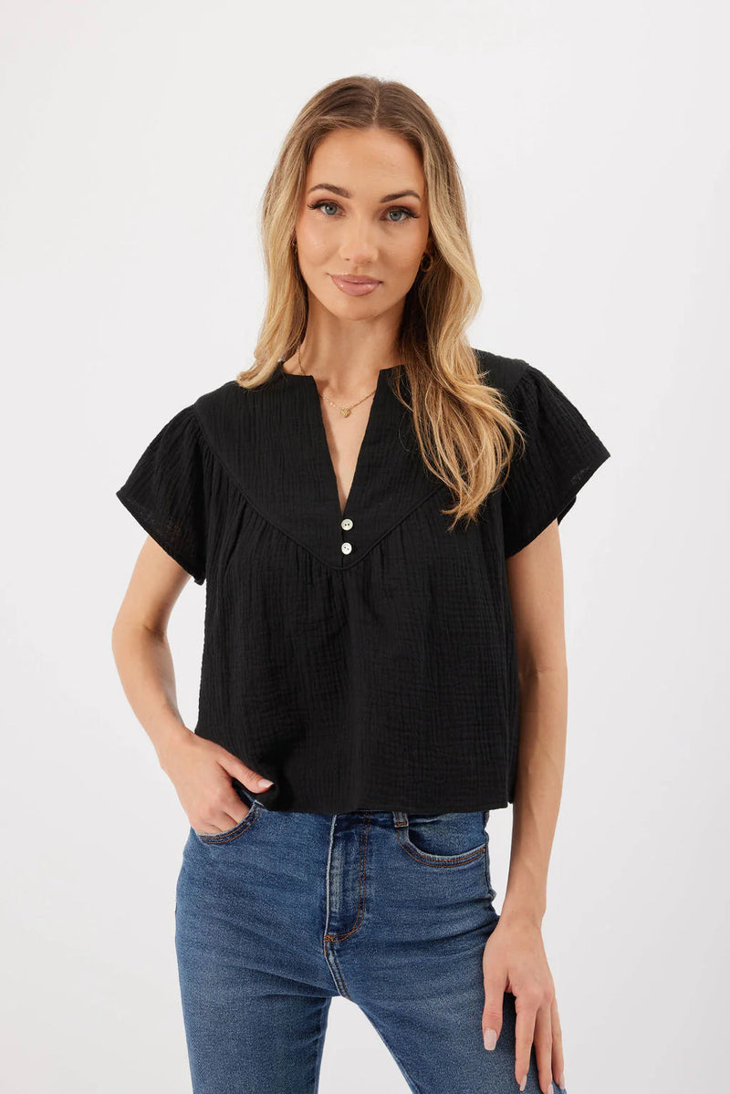 FINAL SALE Kylie Paige - Made in the USA - Miller Top - Black