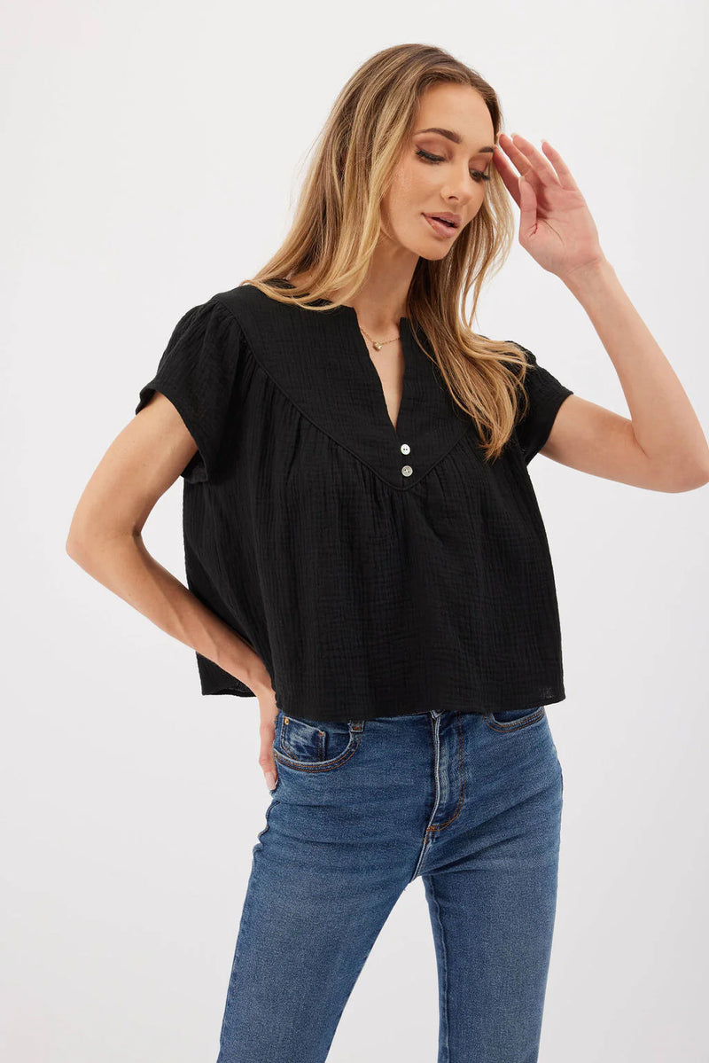 FINAL SALE Kylie Paige - Made in the USA - Miller Top - Black