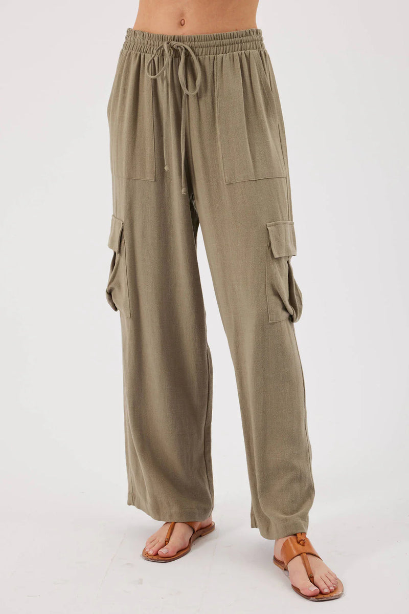 FINAL SALE Kylie Paige - Made in the USA - Josie Cargo Pant - Oak