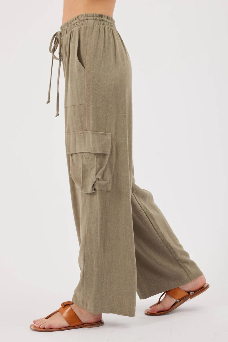 FINAL SALE Kylie Paige - Made in the USA - Josie Cargo Pant - Oak