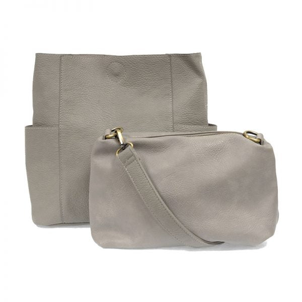 Joy Susan Kayleigh Side Pocket Bucket Bag - Classic Grey