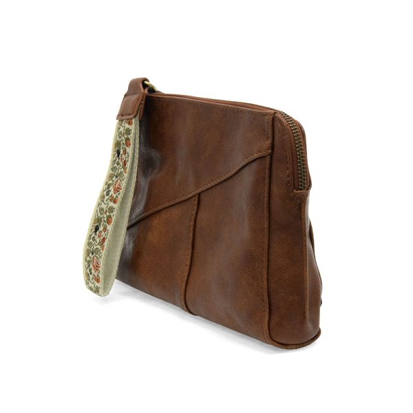 Joy Susan Gigi Crossbody with Woven Wristlet Strap - New Saddle