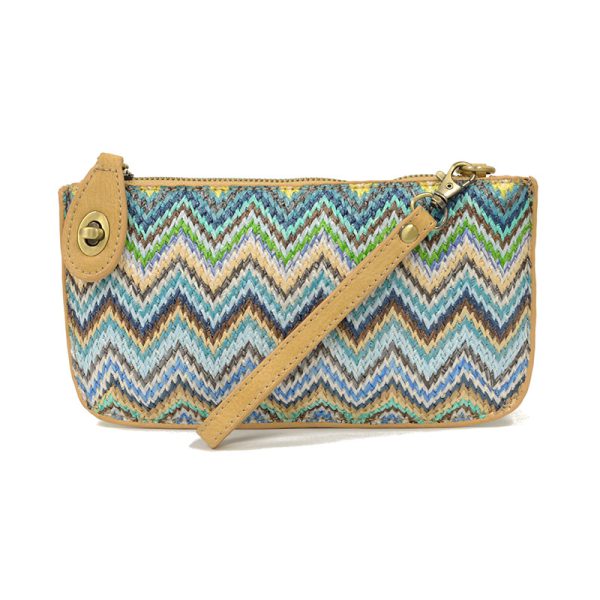 Joy Susan Straw Mini Crossbody Wristlet - Aqua