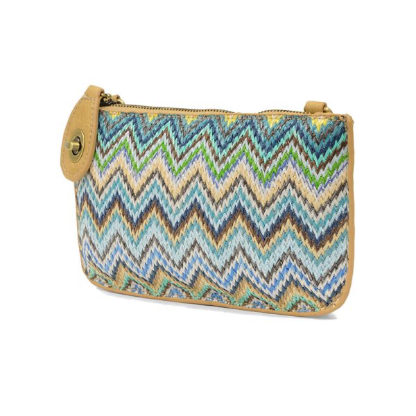 Joy Susan Straw Mini Crossbody Wristlet - Aqua