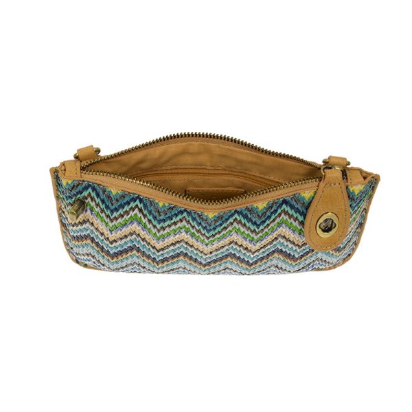 Joy Susan Straw Mini Crossbody Wristlet - Aqua