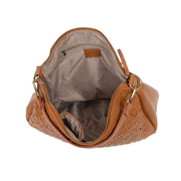 Joy Susan Kali Woven Slouchy Hobo - Cognac