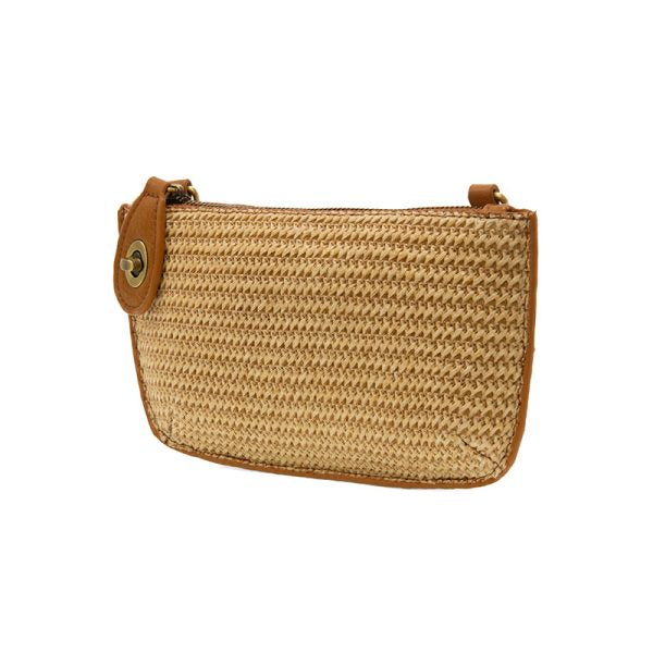 Joy Susan Solid Straw Mini Wristlet Crossbody - Natural