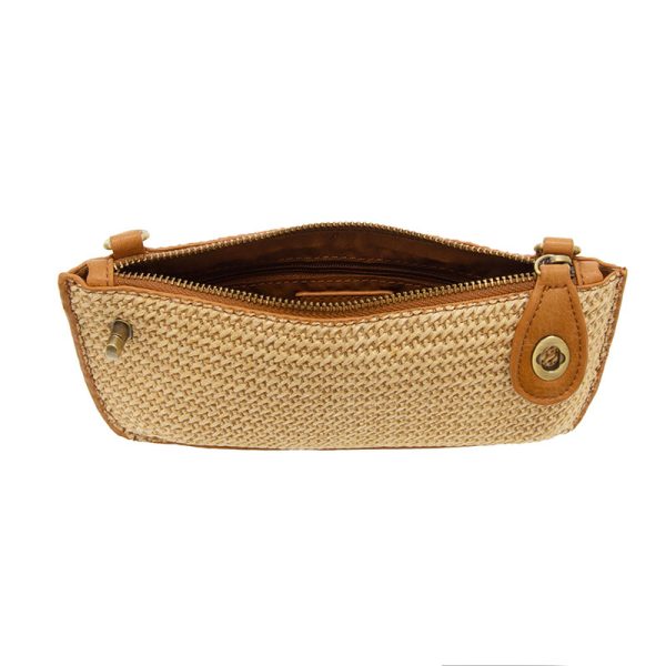 Joy Susan Solid Straw Mini Wristlet Crossbody - Natural