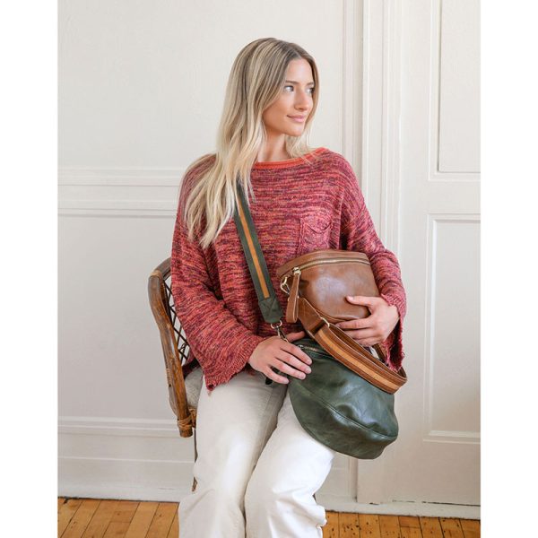 Joy Susan Laura Contrast Strap Sling Belt Bag - Pecan