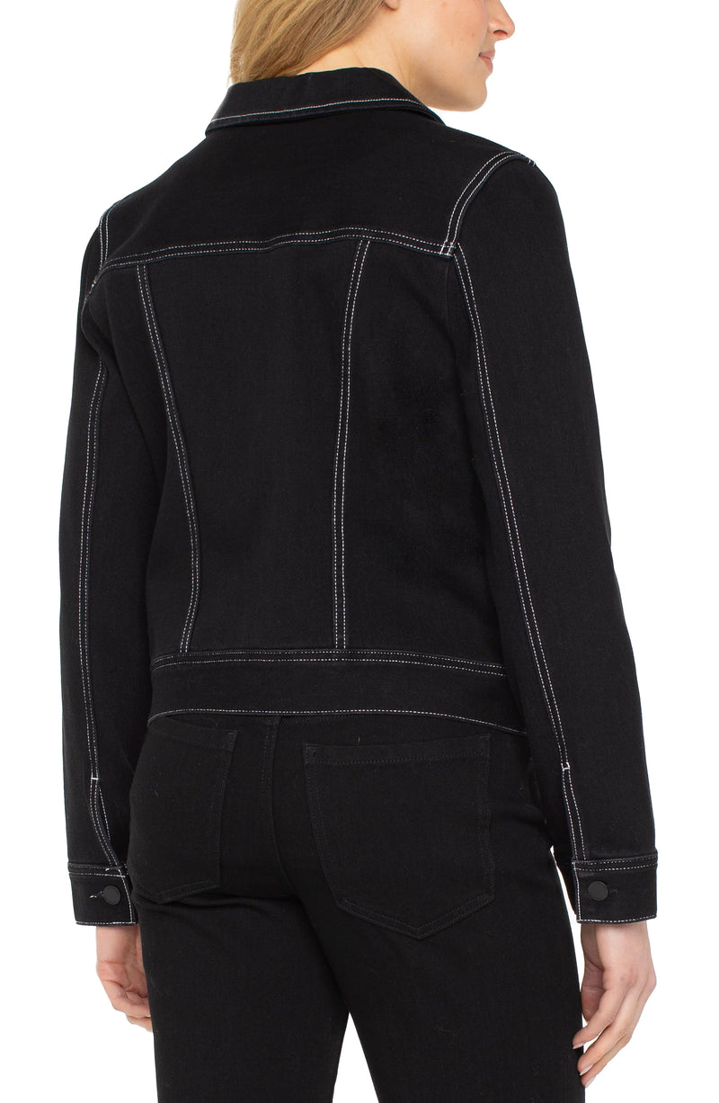 Liverpool Utility Trucker with Contrast Stitching - City Black