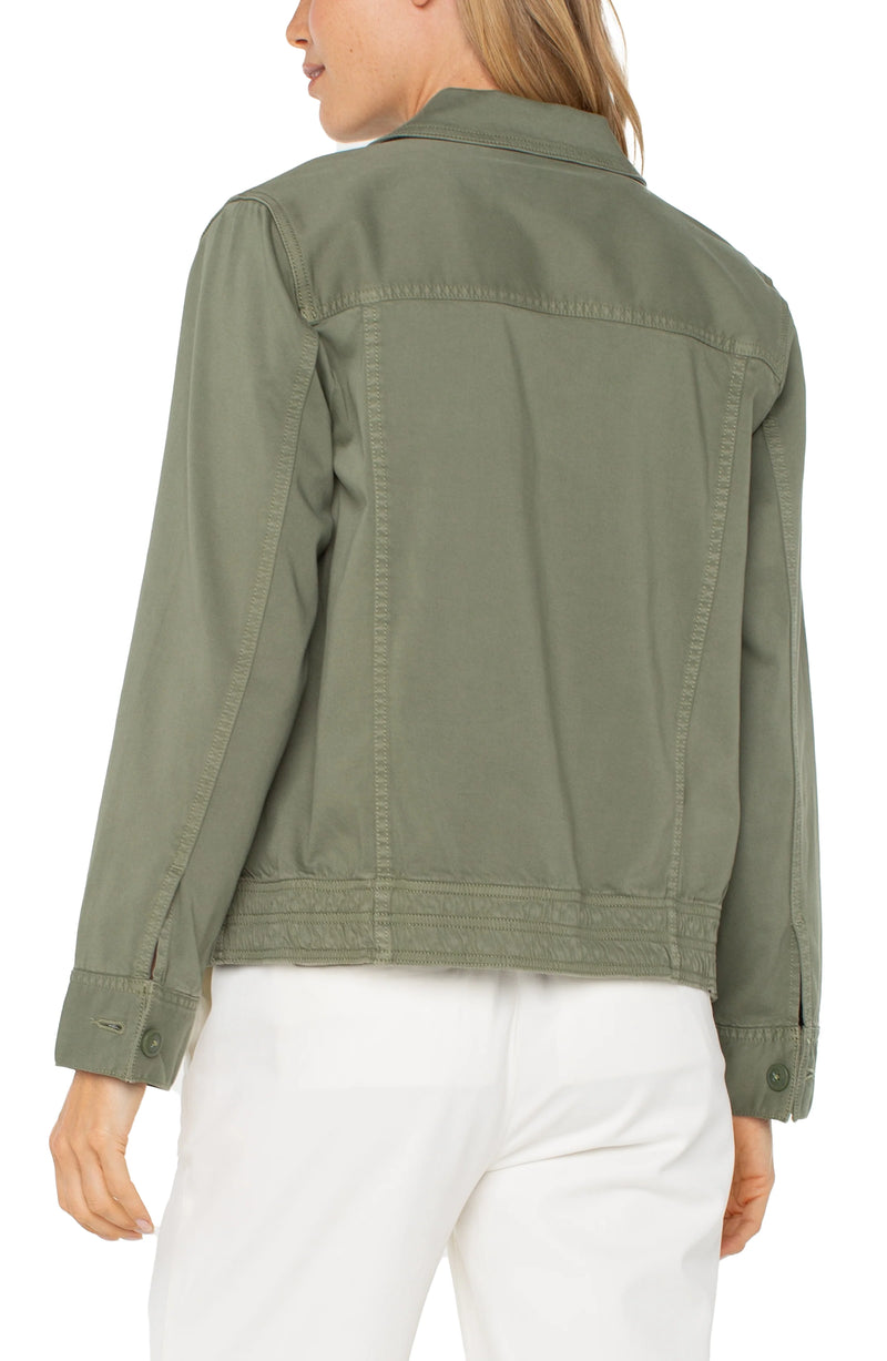Liverpool Button Front Cargo Jacket - Martini Olive