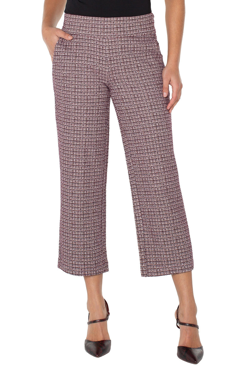 Liverpool Mabel Pull-on Crop Stovepipe Pant - Wine Multi